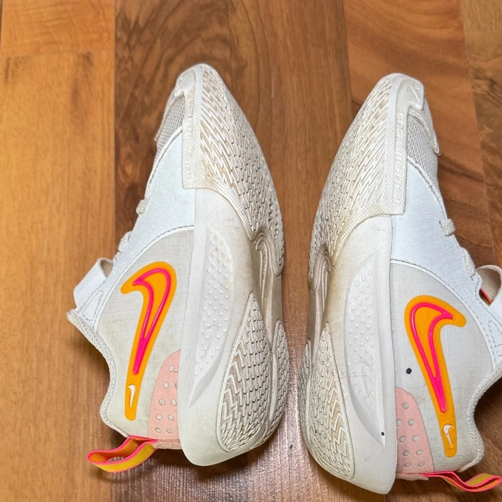 Nike Kids White and Neon Pink Sneakers
